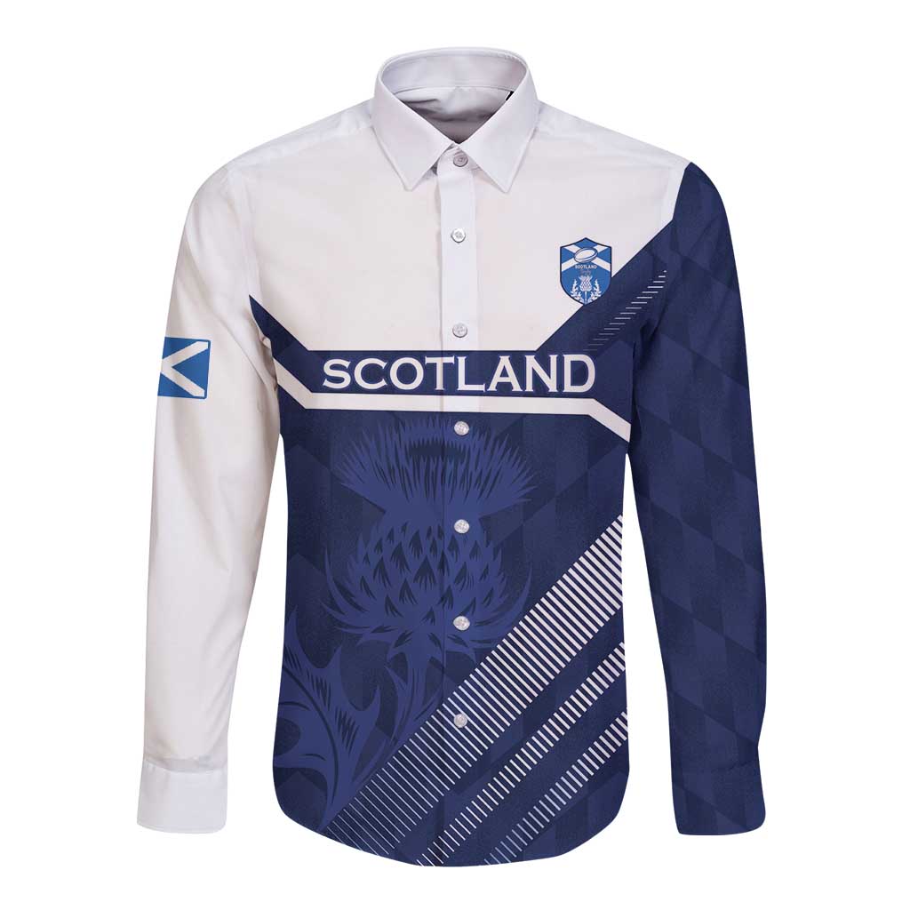 Scotland Rugby Custom Long Sleeve Button Shirt Come On Thistle - Wonder Print Shop