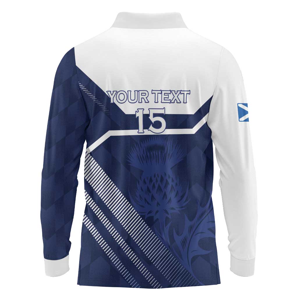 Scotland Rugby Custom Long Sleeve Polo Shirt Come On Thistle - Wonder Print Shop