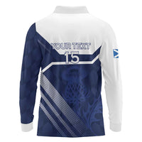Scotland Rugby Custom Long Sleeve Polo Shirt Come On Thistle - Wonder Print Shop