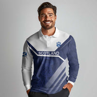 Scotland Rugby Custom Long Sleeve Polo Shirt Come On Thistle - Wonder Print Shop