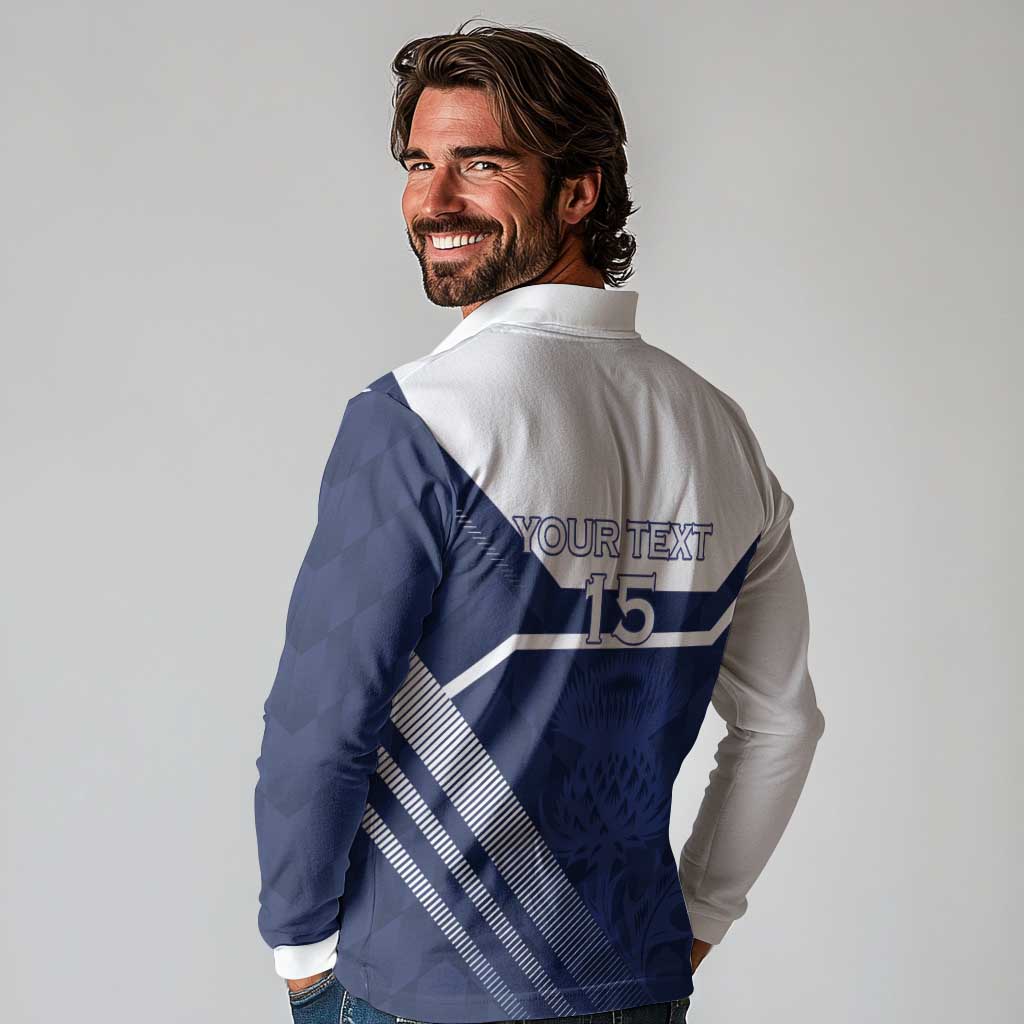 Scotland Rugby Custom Long Sleeve Polo Shirt Come On Thistle - Wonder Print Shop