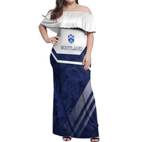 Scotland Rugby Custom Off Shoulder Maxi Dress Come On Thistle - Wonder Print Shop
