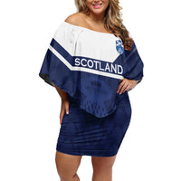 Scotland Rugby Custom Off Shoulder Short Dress Come On Thistle - Wonder Print Shop