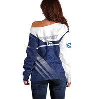Scotland Rugby Custom Off Shoulder Sweater Come On Thistle - Wonder Print Shop