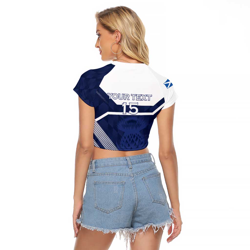 Scotland Rugby Custom Raglan Cropped T Shirt Come On Thistle - Wonder Print Shop