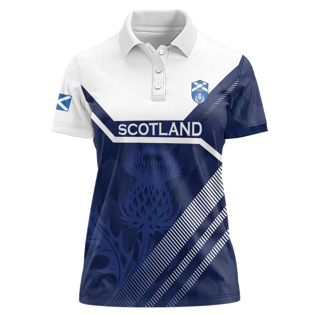 Scotland Rugby Custom Women Polo Shirt Come On Thistle - Wonder Print Shop