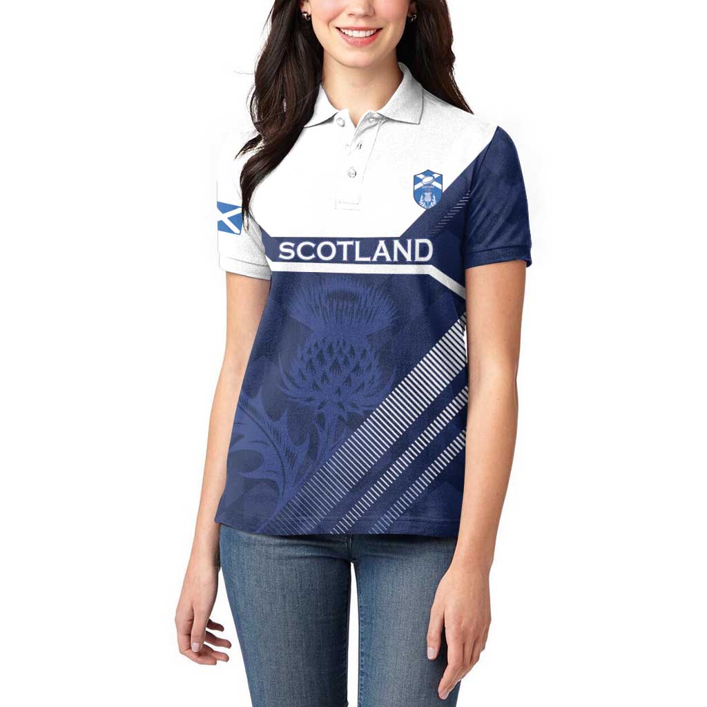 Scotland Rugby Custom Women Polo Shirt Come On Thistle - Wonder Print Shop