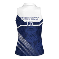 Scotland Rugby Custom Women Sleeveless Polo Shirt Come On Thistle - Wonder Print Shop