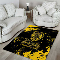 Personalized Bison Buffalo Soldiers Area Rug American Heroes - Black Grunge Style - Wonder Print Shop