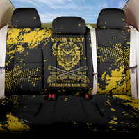 Personalized Bison Buffalo Soldiers Back Car Seat Cover American Heroes - Black Grunge Style - Wonder Print Shop