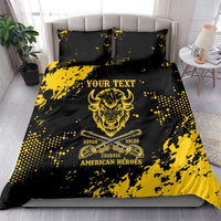 Personalized Bison Buffalo Soldiers Bedding Set American Heroes - Black Grunge Style - Wonder Print Shop