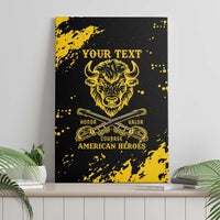 Personalized Bison Buffalo Soldiers Canvas Wall Art American Heroes - Black Grunge Style - Wonder Print Shop