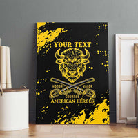 Personalized Bison Buffalo Soldiers Canvas Wall Art American Heroes - Black Grunge Style - Wonder Print Shop
