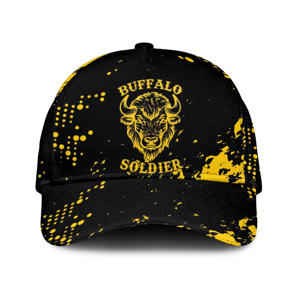 Bison Buffalo Soldiers Classic Cap American Heroes - Black Grunge Style - Wonder Print Shop