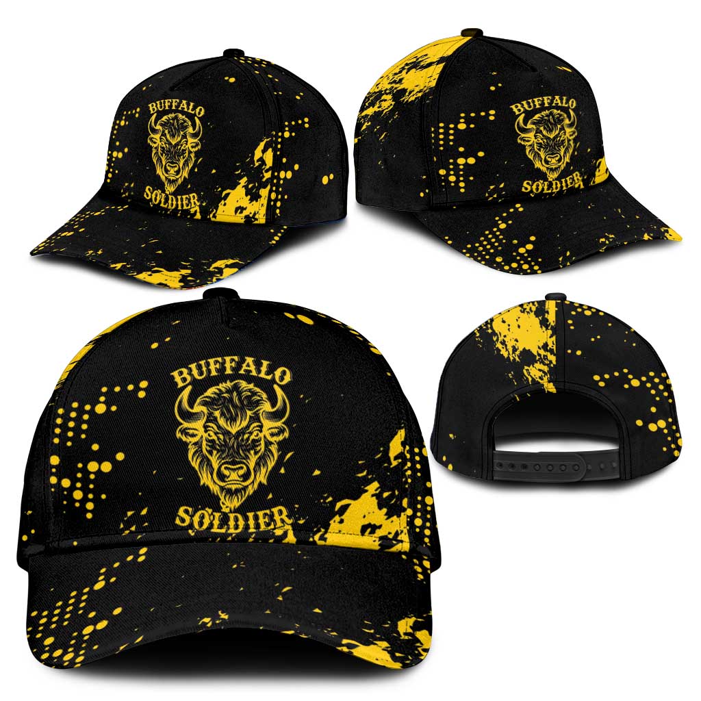 Bison Buffalo Soldiers Classic Cap American Heroes - Black Grunge Style - Wonder Print Shop