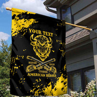Personalized Bison Buffalo Soldiers Garden Flag American Heroes - Black Grunge Style - Wonder Print Shop