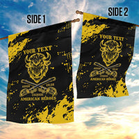 Personalized Bison Buffalo Soldiers Garden Flag American Heroes - Black Grunge Style - Wonder Print Shop