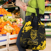 Personalized Bison Buffalo Soldiers Grocery Bag American Heroes - Black Grunge Style - Wonder Print Shop