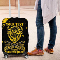 Personalized Bison Buffalo Soldiers Luggage Cover American Heroes - Black Grunge Style - Wonder Print Shop