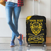 Personalized Bison Buffalo Soldiers Luggage Cover American Heroes - Black Grunge Style - Wonder Print Shop
