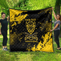 Personalized Bison Buffalo Soldiers Quilt American Heroes - Black Grunge Style - Wonder Print Shop