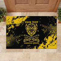 Personalized Bison Buffalo Soldiers Rubber Doormat American Heroes - Black Grunge Style - Wonder Print Shop