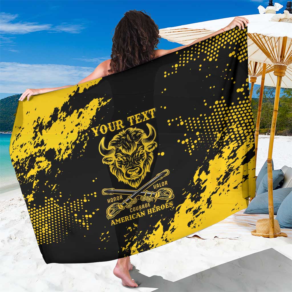 Personalized Bison Buffalo Soldiers Sarong American Heroes - Black Grunge Style - Wonder Print Shop