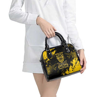 Personalized Bison Buffalo Soldiers Shoulder Handbag American Heroes - Black Grunge Style - Wonder Print Shop