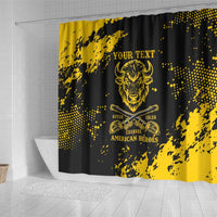 Personalized Bison Buffalo Soldiers Shower Curtain American Heroes - Black Grunge Style - Wonder Print Shop