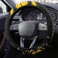 Bison Buffalo Soldiers Steering Wheel Cover American Heroes - Black Grunge Style - Wonder Print Shop
