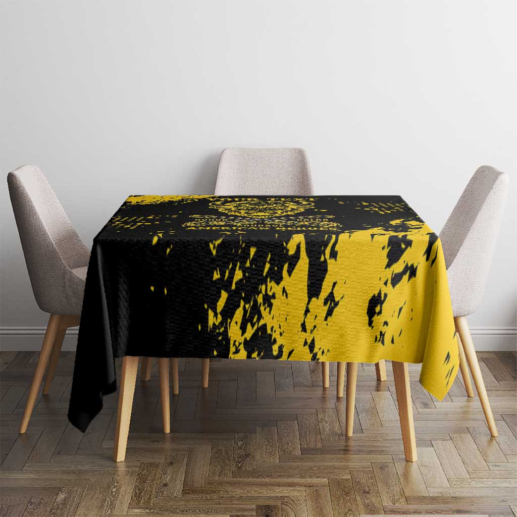 Personalized Bison Buffalo Soldiers Tablecloth American Heroes - Black Grunge Style - Wonder Print Shop