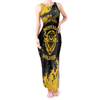 Personalized Bison Buffalo Soldiers Tank Maxi Dress American Heroes - Black Grunge Style - Wonder Print Shop