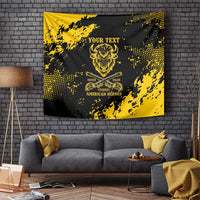 Personalized Bison Buffalo Soldiers Tapestry American Heroes - Black Grunge Style - Wonder Print Shop