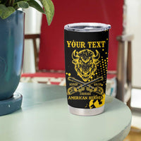 Personalized Bison Buffalo Soldiers Tumbler Cup American Heroes - Black Grunge Style - Wonder Print Shop