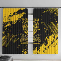 Personalized Bison Buffalo Soldiers Window Curtain American Heroes - Black Grunge Style - Wonder Print Shop