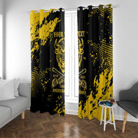 Personalized Bison Buffalo Soldiers Window Curtain American Heroes - Black Grunge Style - Wonder Print Shop