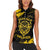 Personalized Bison Buffalo Soldiers Women Sleeveless Polo Shirt American Heroes - Black Grunge Style - Wonder Print Shop