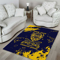 Personalized Bison Buffalo Soldiers Area Rug American Heroes - Blue Grunge Style - Wonder Print Shop