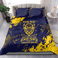 Personalized Bison Buffalo Soldiers Bedding Set American Heroes - Blue Grunge Style - Wonder Print Shop