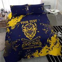 Personalized Bison Buffalo Soldiers Bedding Set American Heroes - Blue Grunge Style - Wonder Print Shop