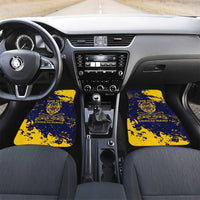 Personalized Bison Buffalo Soldiers Car Mats American Heroes - Blue Grunge Style - Wonder Print Shop