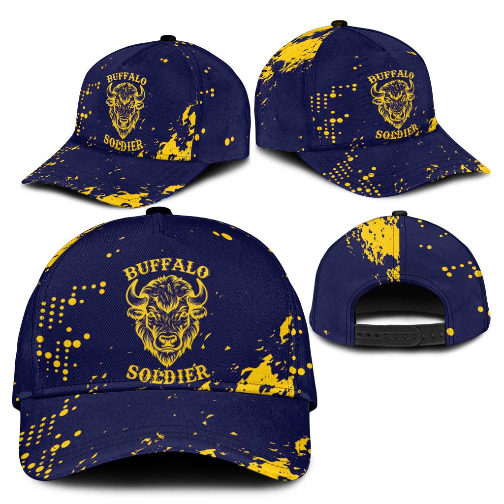 Bison Buffalo Soldiers Classic Cap American Heroes - Blue Grunge Style - Wonder Print Shop