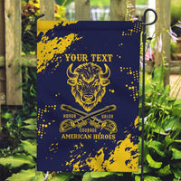 Personalized Bison Buffalo Soldiers Garden Flag American Heroes - Blue Grunge Style - Wonder Print Shop