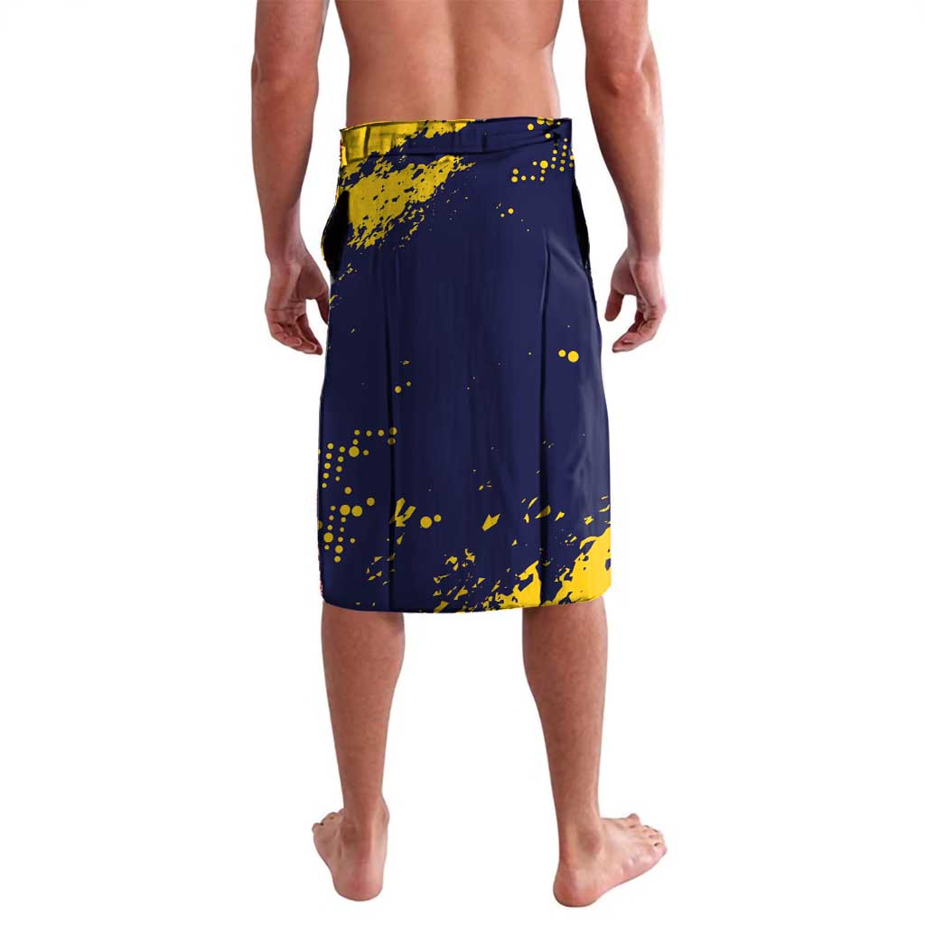 Personalized Bison Buffalo Soldiers Lavalava American Heroes - Blue Grunge Style - Wonder Print Shop