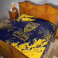 Personalized Bison Buffalo Soldiers Quilt American Heroes - Blue Grunge Style - Wonder Print Shop