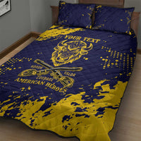 Personalized Bison Buffalo Soldiers Quilt Bed Set American Heroes - Blue Grunge Style - Wonder Print Shop