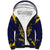 Personalized Bison Buffalo Soldiers Sherpa Hoodie American Heroes - Blue Grunge Style - Wonder Print Shop