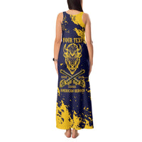 Personalized Bison Buffalo Soldiers Tank Maxi Dress American Heroes - Blue Grunge Style - Wonder Print Shop