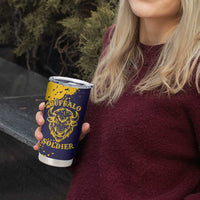 Personalized Bison Buffalo Soldiers Tumbler Cup American Heroes - Blue Grunge Style - Wonder Print Shop