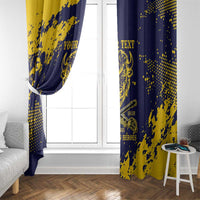 Personalized Bison Buffalo Soldiers Window Curtain American Heroes - Blue Grunge Style - Wonder Print Shop